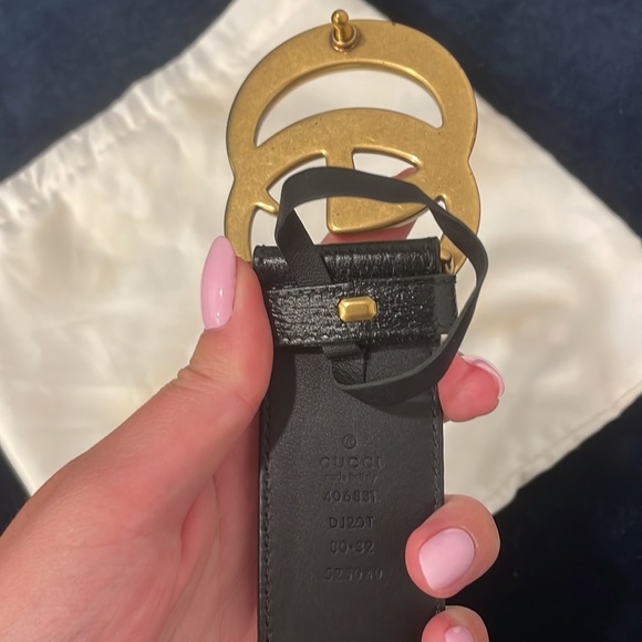 Authentic Gucci Wide leather belt with Double G buckle - Picture 2 of 8